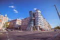 The famous dancing house in Prague in summer, Czech Republic Royalty Free Stock Photo